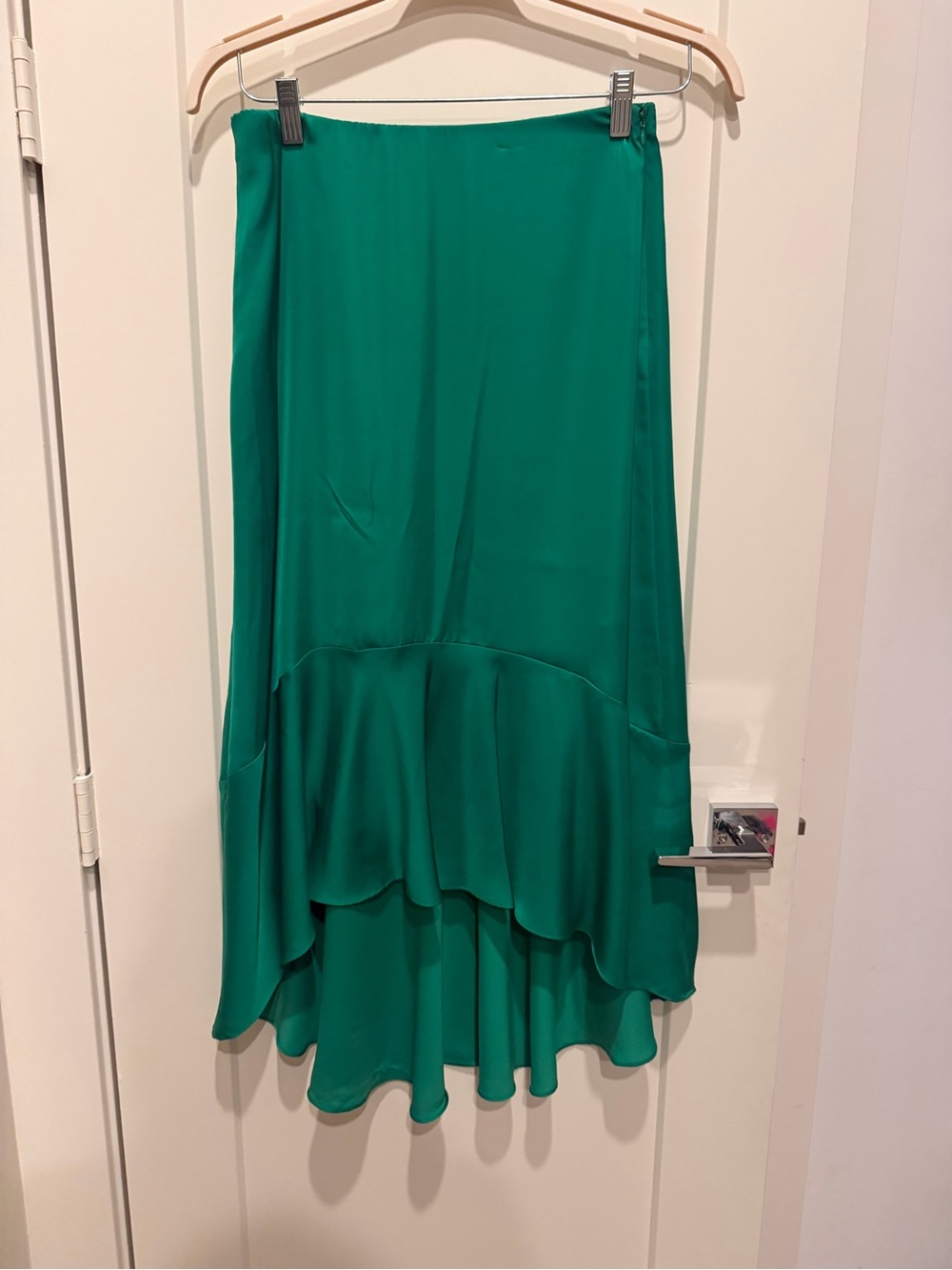 Ann Taylor Emerald Green High-Low Ruffle Skirt